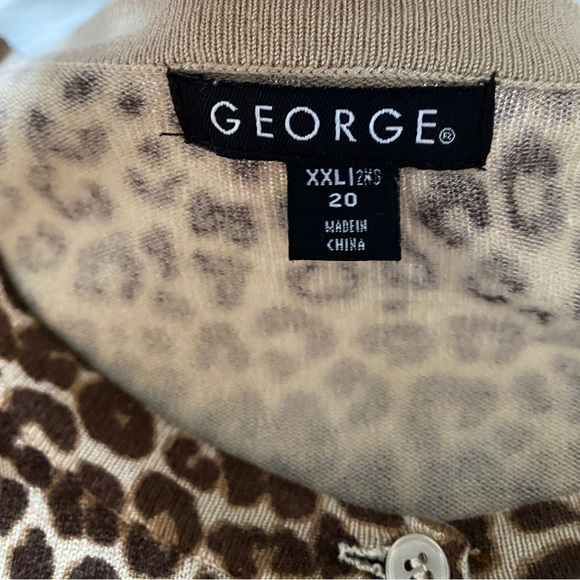 George XXLG Leopard cardigan/sweater. Rayon/Nylon blend. Great condition. - Picture 11 of 13